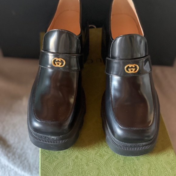 Gucci Loafer Black Gold Women's size 38.5 - Rare - Picture 8 of 15